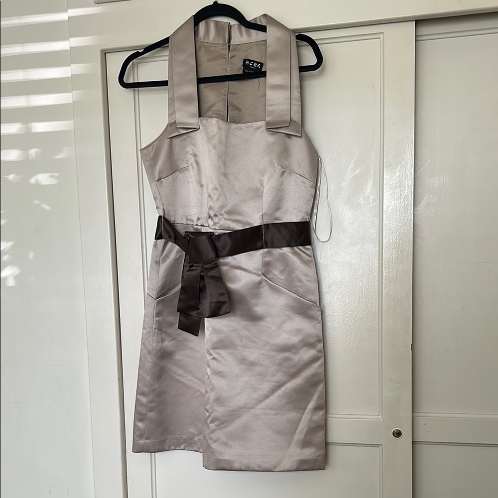 BCBG Beige and Brown Mini Dress cocktail dress